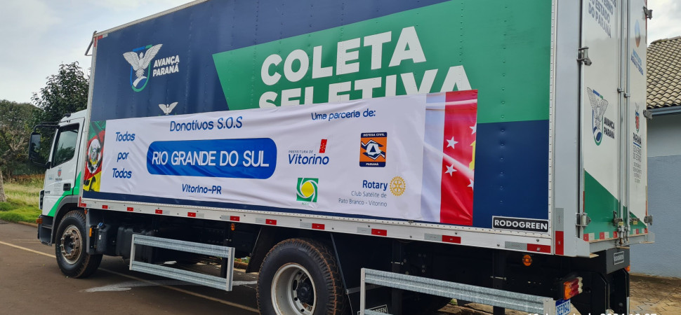 Vitorino envia caminhão com 10 toneladas de donativos para o Rio Grande do Sul