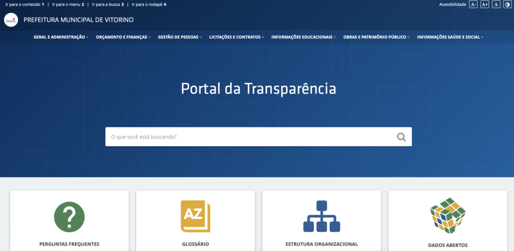 Após 7 anos, Prefeitura de Vitorino renova Portal da Transparência Após 7 anos, Prefeitura de Vitorino renova Portal da Transparência
