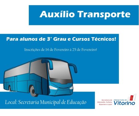 Credenciamento para auxílio transporte a estudantes termina amanhã Credenciamento para auxílio transporte a estudantes termina amanhã