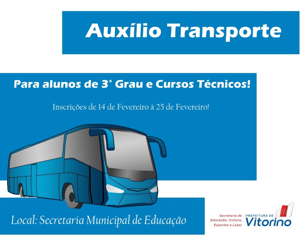 Credenciamento para auxílio transporte a estudantes termina amanhã