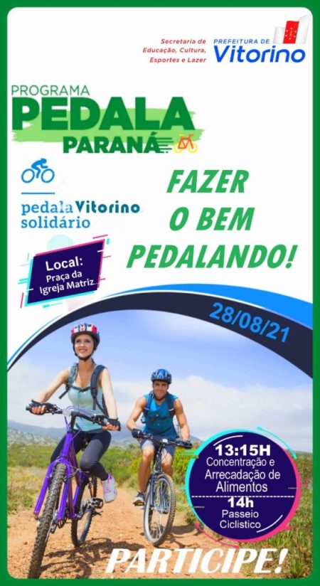 Evento Pedala Vitorino Solidário acontece neste sábado
