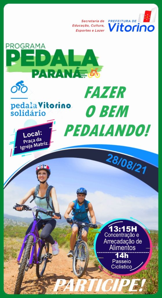 Evento Pedala Vitorino Solidário acontece neste sábado