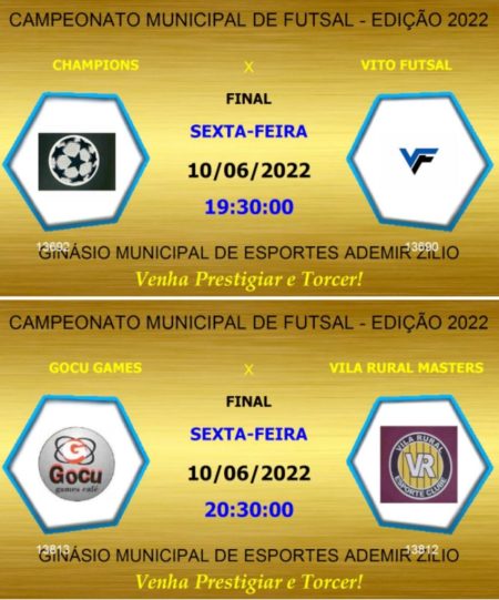 Final do Campeonato Municipal de Futsal, nesta sexta-feira 10, no Ginásio Ademir Zílio