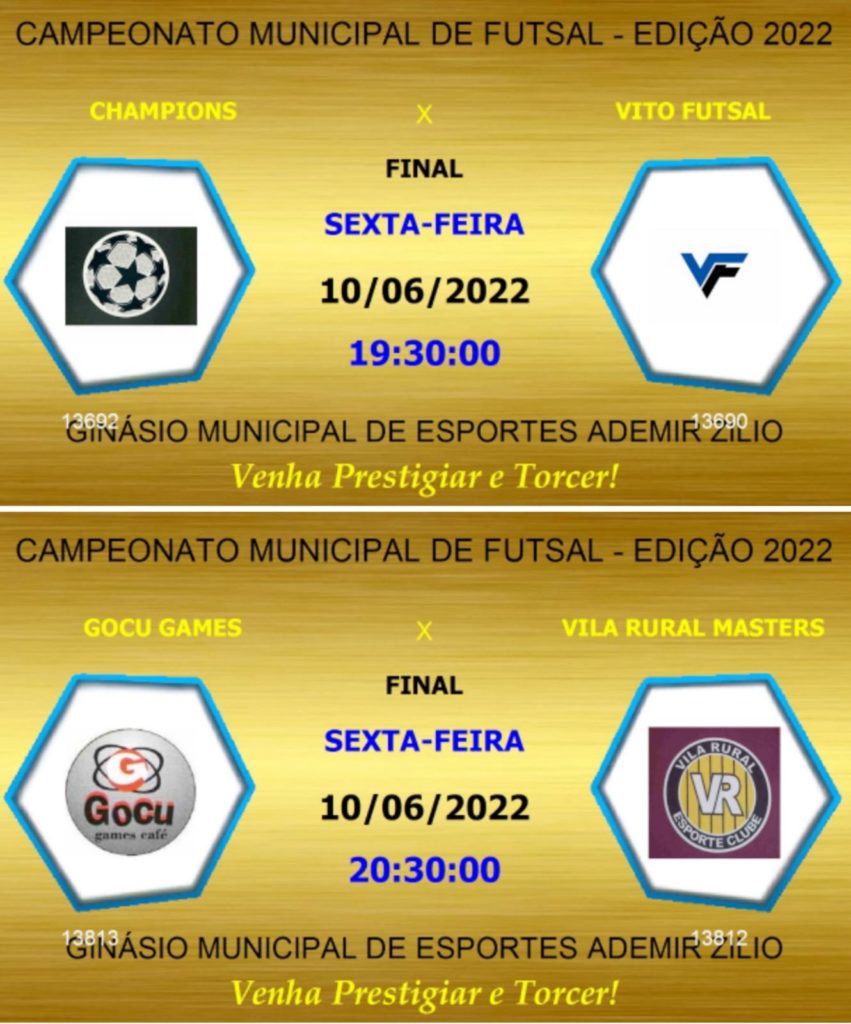 Final do Campeonato Municipal de Futsal, nesta sexta-feira 10, no Ginásio Ademir Zílio