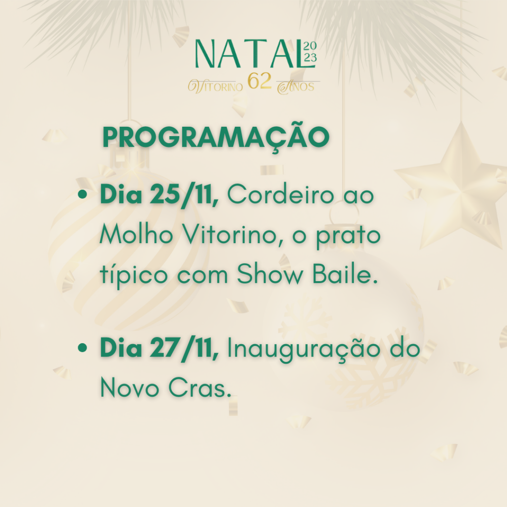 Município de Vitorino lança sua programação natalina de 2023