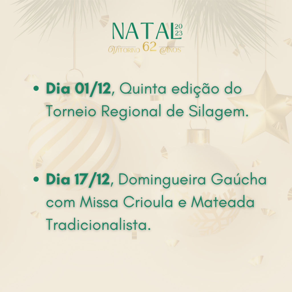 Município de Vitorino lança sua programação natalina de 2023