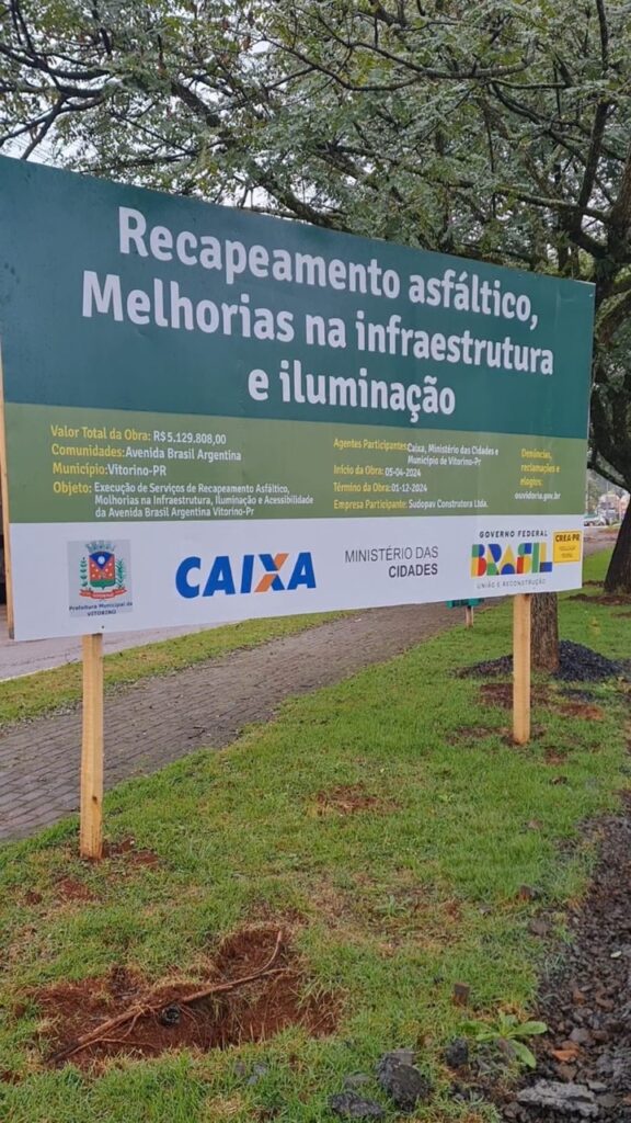 Obra de revitalização da Avenida Brasil Argentina passa por fiscalização do CREA-PR