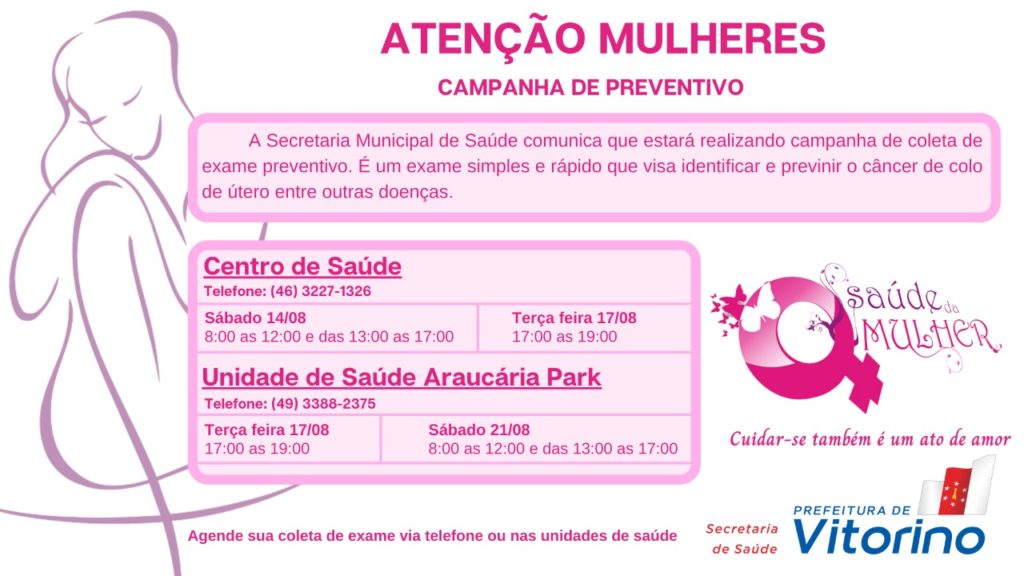 Secretaria de Saúde de Vitorino realiza campanha voltada para a saúde da mulher
